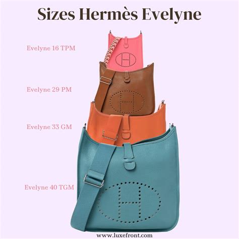 hermes evelyne sizes when worn|hermes bag size chart.